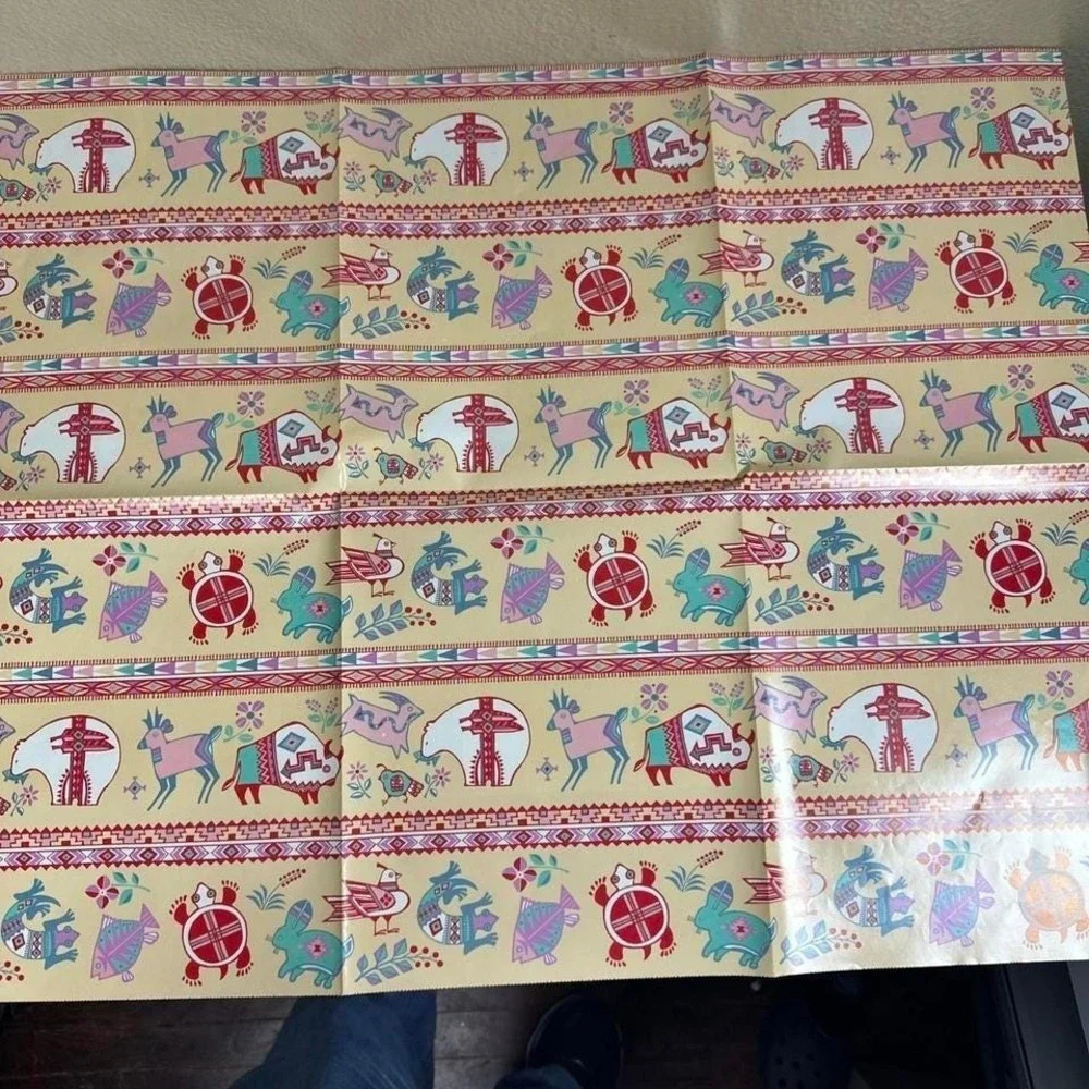 Vintage 90s Cleo Gift Wrap Floral Apples Wrapping Paper All Occasion Lot of 9